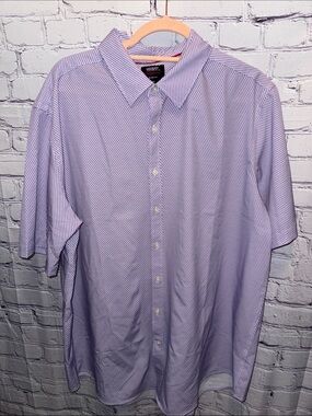 MIX&NY Men's Lavender Short Sleeve Button-Down Shirt